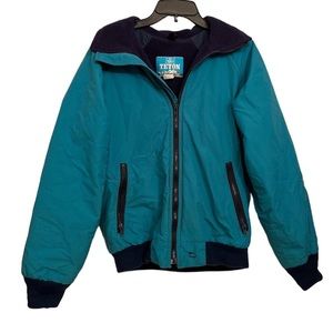 Vintage 1980s Woolrich Trenton blue bomber jacket size S